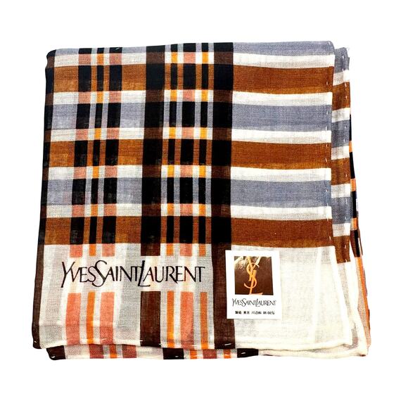 Yves Saint Laurent Copper Vintage Handkerchief / Pocket Square / Small Scarf 18" - Picture 8 of 9